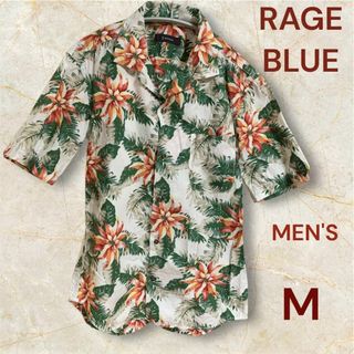 レイジブルー(RAGEBLUE)のRAGEBLUE アロハシャツ M 南国リゾート 花柄 夏映え メンズ(Tシャツ/カットソー(半袖/袖なし))
