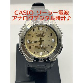カシオ(CASIO)のCASIO ソーラー電波腕時計 アナログデジタルコンビネーションモデル 実働品♪(腕時計(アナログ))