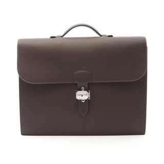 エルメス(HERMES)のエルメス HERMES サックアデペッシュ38 ビジネスバッグ バッグ カーフ（牛革） ヴォーソンブレ メンズ ブラウン系 【中古】(ビジネスバッグ)