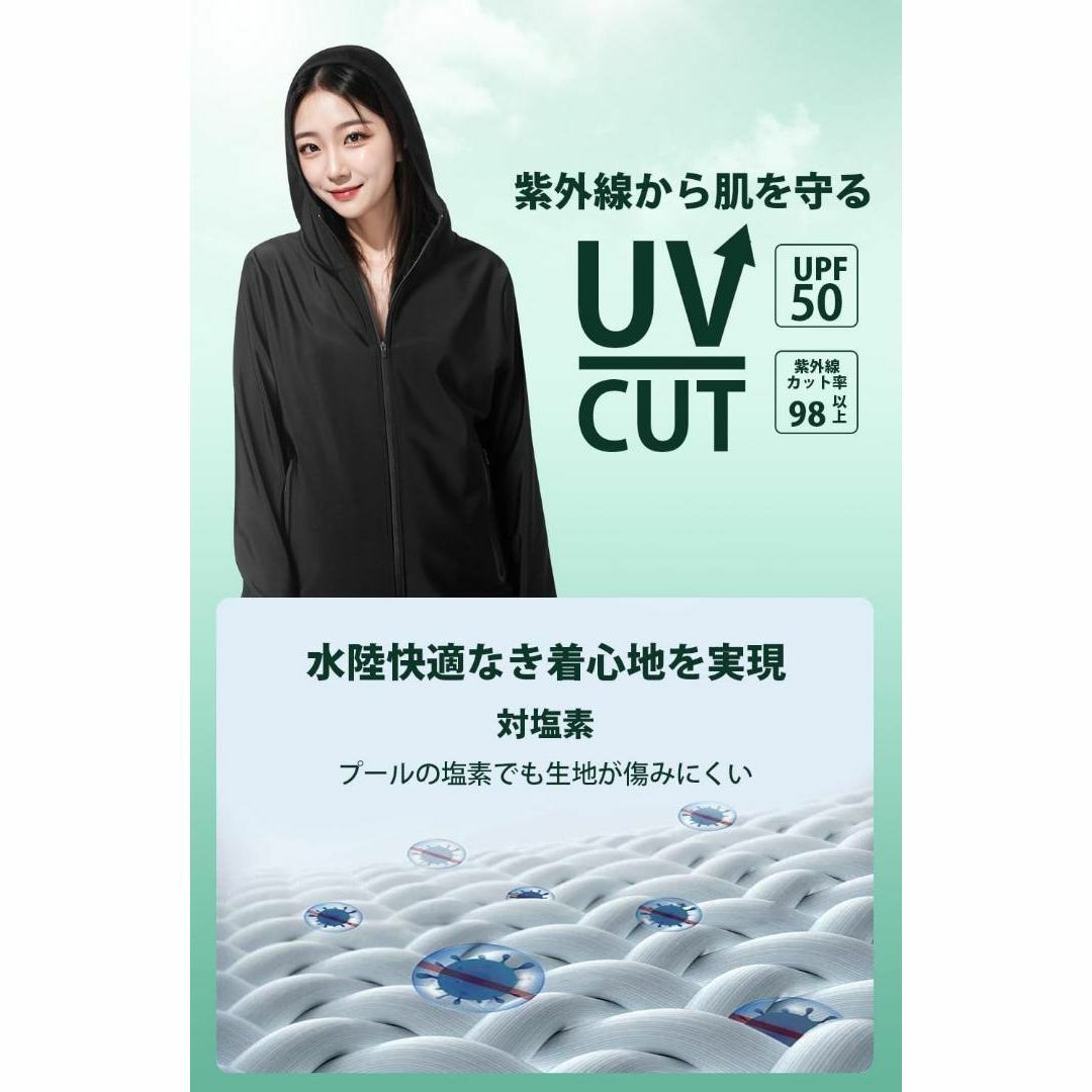 ❤️XL❤️ラッシュガード レディース uvカット パーカー 長袖 水着 青 メンズのジャケット/アウター(ノーカラージャケット)の商品写真