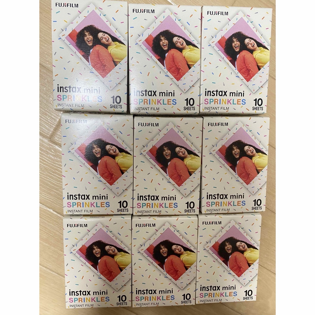 富士フイルム(フジフイルム)の新品未開封 富士フイルムinstax mini SPRINKLES 9個セット スマホ/家電/カメラのカメラ(フィルムカメラ)の商品写真