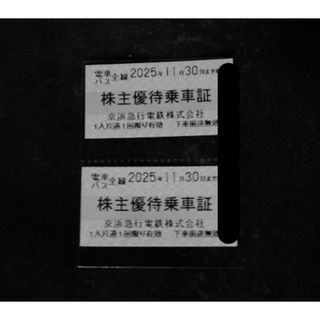 京急　株主優待乗車証(鉄道乗車券)