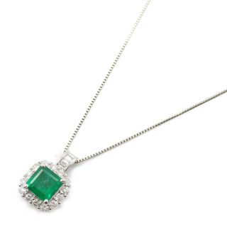 ジュエリー JEWELRY エメラルド ダイヤモンド ネックレス ネックレス ジュエリー Pt900プラチナ Pt850プラチナ エメラルド/ダイヤモンド レディース グリーン系 / クリア系 ｴﾒﾗﾙﾄﾞ 7.7g 【中古】(ネックレス)