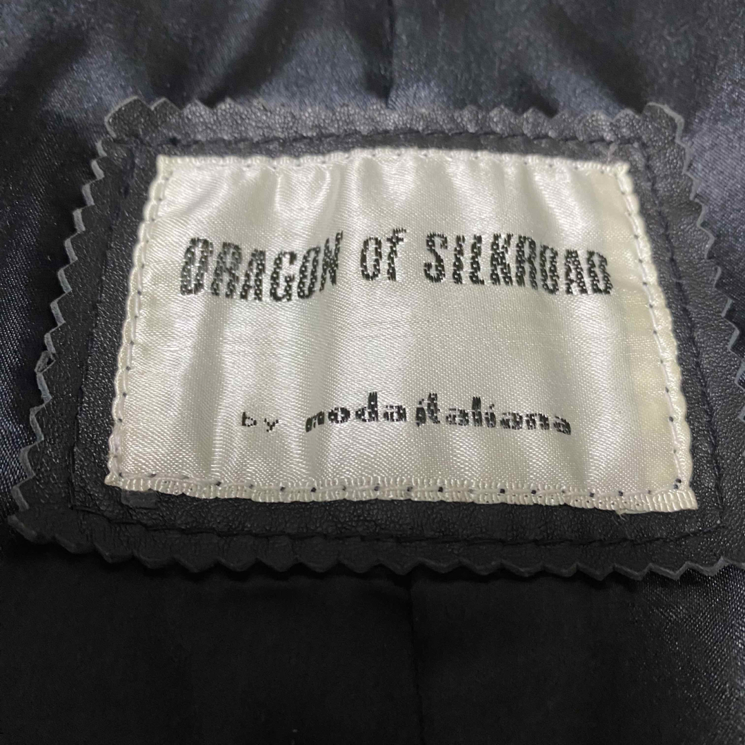 90s ヴィンテージ DRAGON OF SILK ROAD レザーコート 羊革の通販