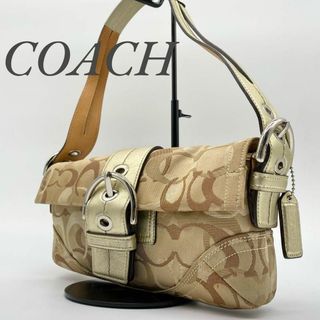 コーチ(COACH)の【美品】コーチ ワンショルダー 肩掛け ソーホー シグネチャー キャンバス(ショルダーバッグ)