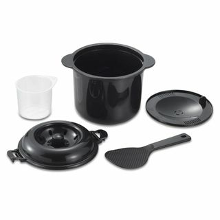 ドリテック(dretec) カクセー 電子レンジ専用炊飯器 備長炭入り ちびくろ(調理道具/製菓道具)