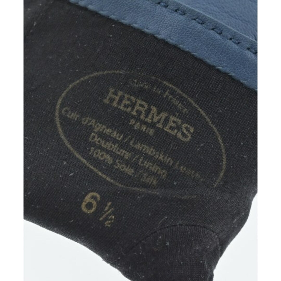 HERMES エルメス 手袋 青 6.5 4500325Y0030 HERMES - HERMES エルメス 手袋 6.5 青 【古着】【中古】の通販