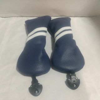 ゴルフ ユーティリティーUT用ヘッドカバー ネイビー 2本セット 3(その他)