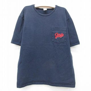 ギャップ(GAP)の古着 ギャップ GAP 半袖 ビンテージ Tシャツ キッズ ボーイズ 子供服 90年代 90s ワンポイントロゴ 胸ポケット付き コットン クルーネック USA製 紺 ネイビー 25jun03(シャツ/カットソー)