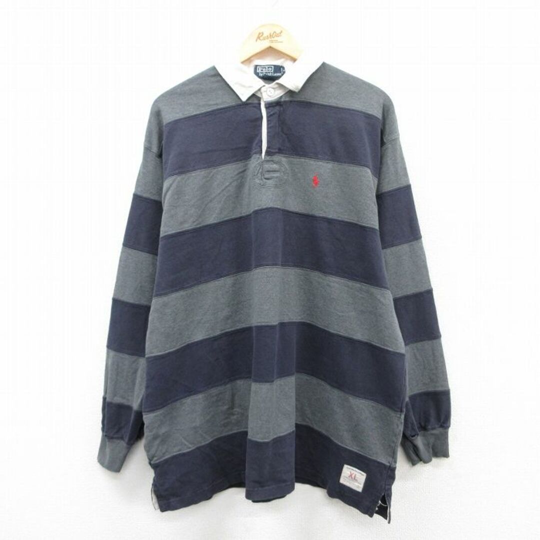 中古品 POLO by Ralph Lauren ラガーシャツ XL Ralph Lauren - XL☆古着 ラルフローレン Ralph Lauren 長袖