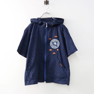 難あり カールヘルム Karl Helmut ドルフィンズ オーシャンプリントフードシャツブラウス 3(M)ブルー トップス【2400014441055】(シャツ/ブラウス(長袖/七分))