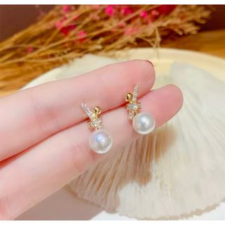 水引きモチーフ　パールピアス(ピアス)