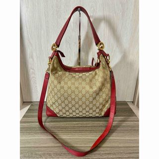 グッチ(GUCCI)のGUCCI ショルダーバッグ　インターロッキング　GG キャンバス　赤　2way(ショルダーバッグ)