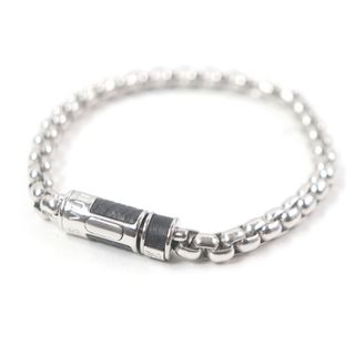 ルイヴィトン(LOUIS VUITTON)の美品□LOUIS VUITTON ルイヴィトン 2020年製 M63107 モノグラム・エクリプス ブラスレ・チェーン アクセサリー ブレスレット シルバー ブラック イタリア製 メンズ(ブレスレット)