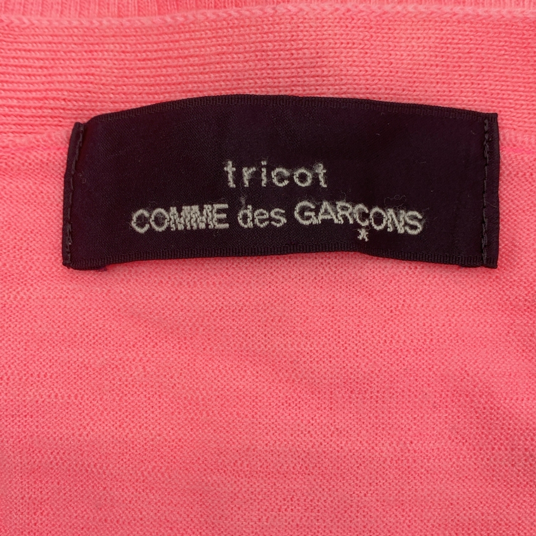 tricot COMME des GARCONS(トリココムデギャルソン)のtricot COMME des GARCONS / トリココムデギャルソン | 2010SS | ウール Vネック ニット カーディガン | ピンク | レディース レディースのトップス(カーディガン)の商品写真