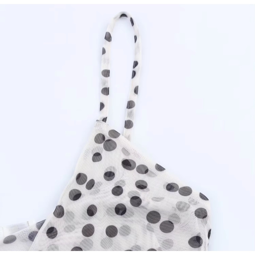 🌧️6月新作☂️17334◆水玉 ドット ロング キャミワンピース レディースのワンピース(ロングワンピース/マキシワンピース)の商品写真