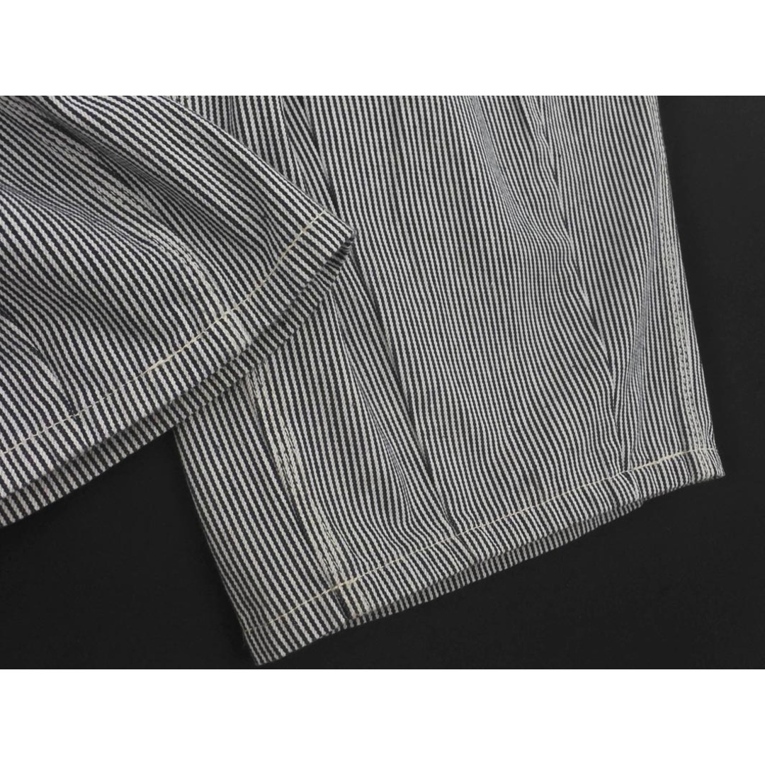 INHERIT インヘリット ストライプ ワイド イージー パンツ 白ｘ青 ■■ メンズ メンズのパンツ(その他)の商品写真