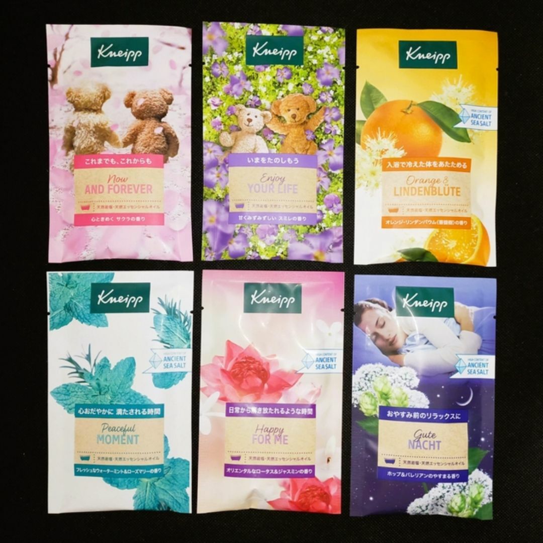 Kneipp(クナイプ)のクナイプ バスソルト 6袋 6種類 入浴剤 コスメ/美容のボディケア(入浴剤/バスソルト)の商品写真