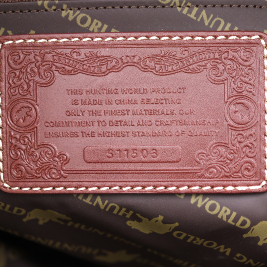 HUNTING WORLD(ハンティングワールド)のHUNTING WORLD ハンティングワールド サファリ トゥデイ  リュック・デイパック 7805SFI キャンバス レザー  カーキ系 迷彩柄 ゴールド金具  バックパック カモフラ 【本物保証】 メンズのバッグ(バッグパック/リュック)の商品写真