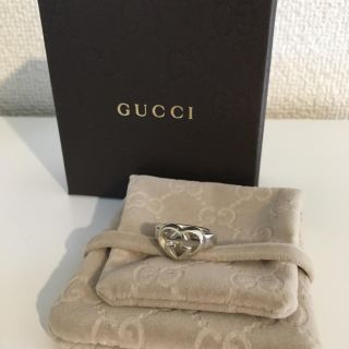 グッチ(Gucci)のGUCCI 人気 美品 GG ハート型 リング シルバー(リング(指輪))