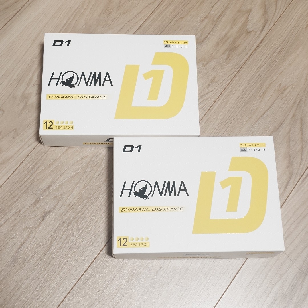 本間ゴルフ(ホンマゴルフ)の【新品・イエロー】 ホンマD1 　ゴルフボール　2ダース スポーツ/アウトドアのゴルフ(その他)の商品写真