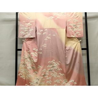 平和屋着物■訪問着　作家物　駒刺繍　枝松文　暈し染め　金銀彩　正絹　逸品　CAAR7335yk(着物)