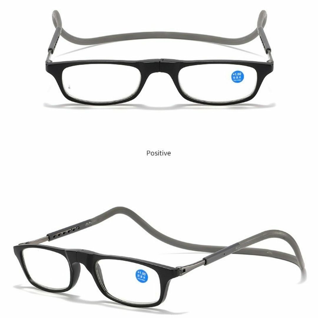 老眼鏡 めがね マグネット 首掛け 男女兼用 メガネ 度数 ＋1.0 レディースのファッション小物(サングラス/メガネ)の商品写真