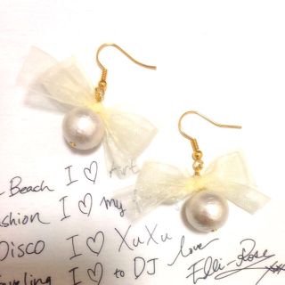 pearl ribbon piace(ピアス)