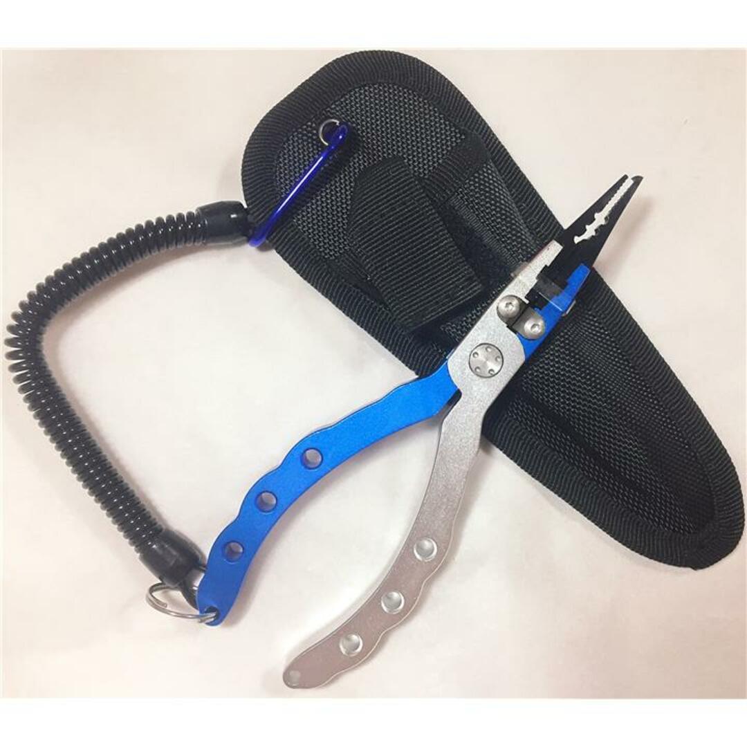軽量アルミ製 フィッシングプライヤースリムタイプ ブルー スポーツ/アウトドアのフィッシング(その他)の商品写真