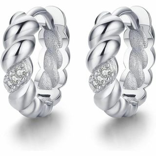 DAZZARRYフープピアス レディース 人気 シルバー 925 リングピアス(ジューサー/ミキサー)