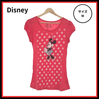 Disney - 【訳アリ】Disney ミニーマウスプリントTシャツ 半袖  レッド  M