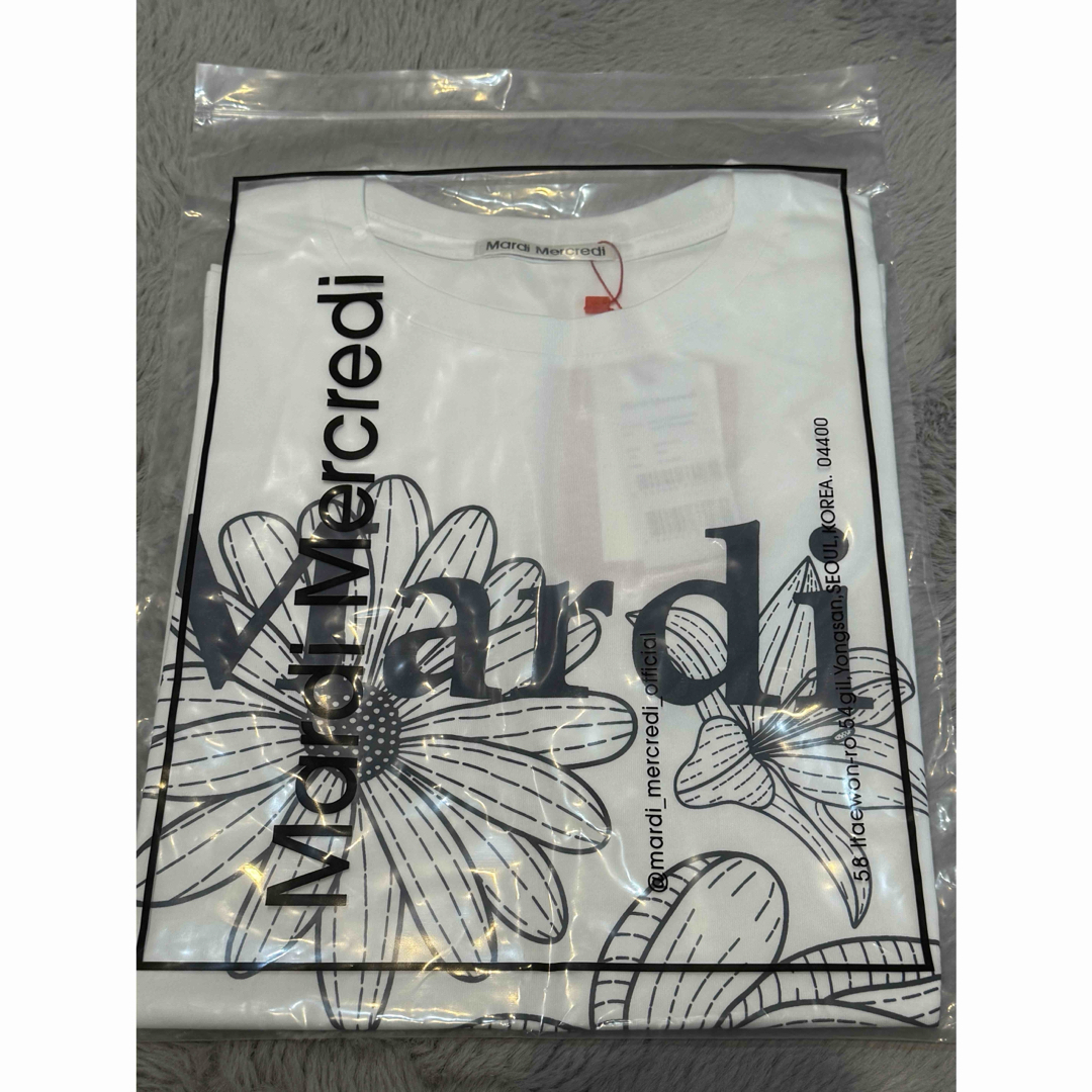 Mardi Mercredi マルディメクルディTシャツホワイトネイビー レディースのトップス(Tシャツ(半袖/袖なし))の商品写真