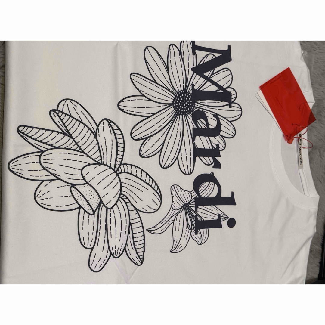 Mardi Mercredi マルディメクルディTシャツホワイトネイビー レディースのトップス(Tシャツ(半袖/袖なし))の商品写真