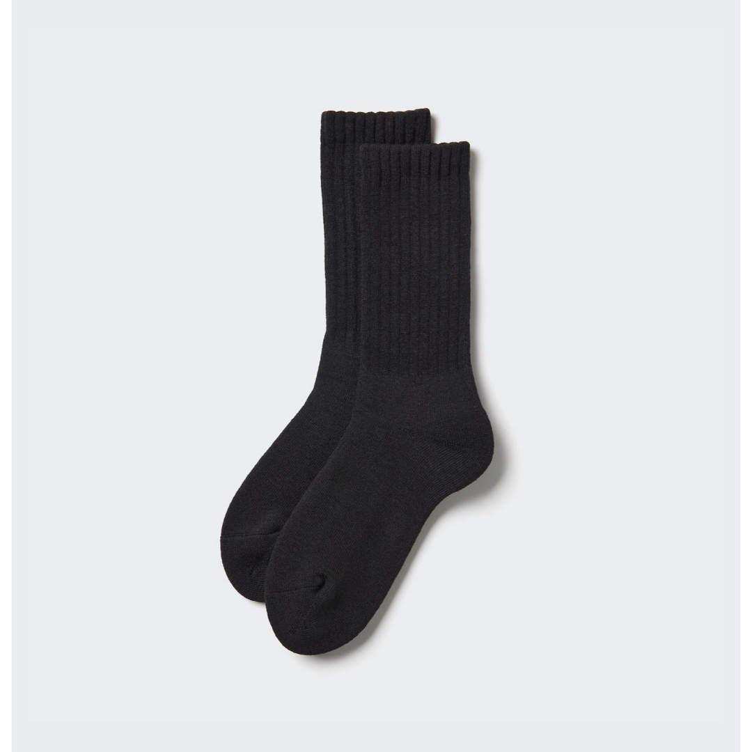 UNIQLO(ユニクロ)のユニクロ ヒートテックソックス パイル ブラック 27-29cm 2足組 メンズのレッグウェア(ソックス)の商品写真