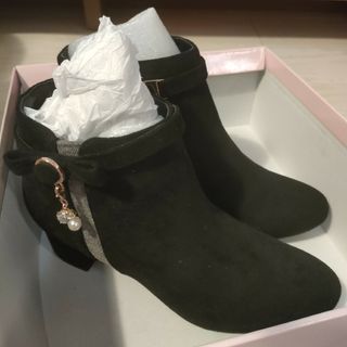 JELLY BEANS  ショートブーツ  黒  バックスキン  チャーム✨️(ブーツ)