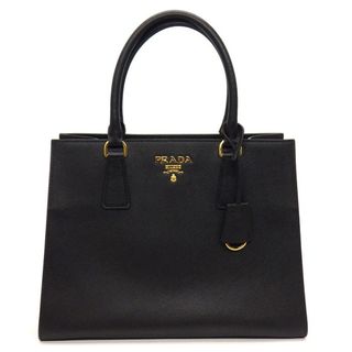 プラダ(PRADA)のプラダ PRADA ハンドバッグ ショルダーバッグ 1BA118 ブラック サフィアーノ ゴールド金具 【中古】(ハンドバッグ)