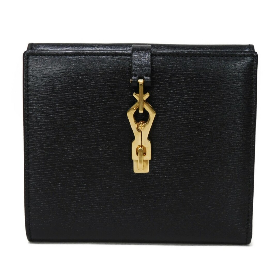 GUCCI(グッチ)のGUCCI グッチ オールド ジャッキー コンパクト ウォレット ヴィンテージ ゴールド 札入れ カードケース コインケース ブラック 二つ折り財布 035 2169 レディースのファッション小物(財布)の商品写真
