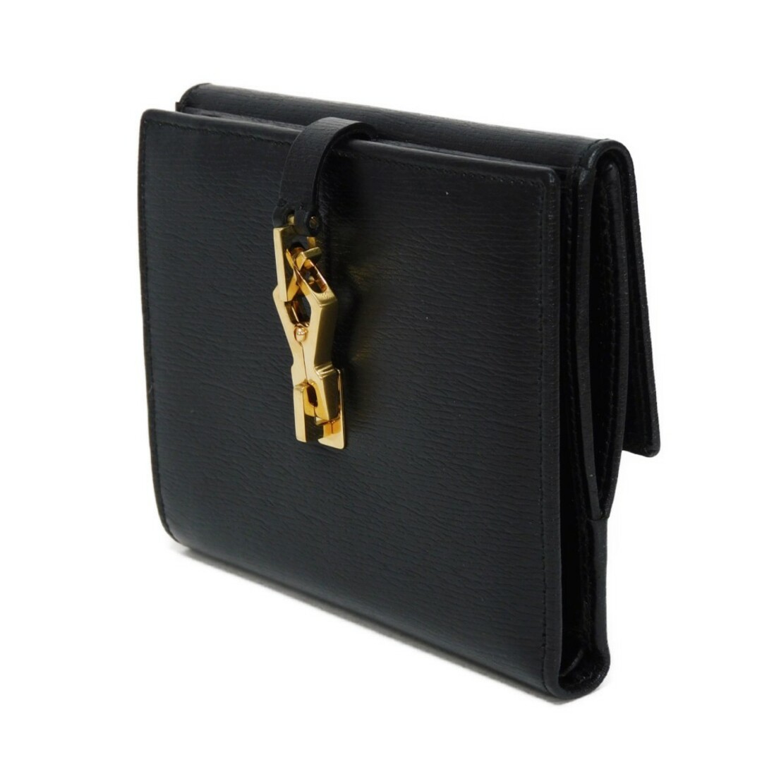 GUCCI(グッチ)のGUCCI グッチ オールド ジャッキー コンパクト ウォレット ヴィンテージ ゴールド 札入れ カードケース コインケース ブラック 二つ折り財布 035 2169 レディースのファッション小物(財布)の商品写真