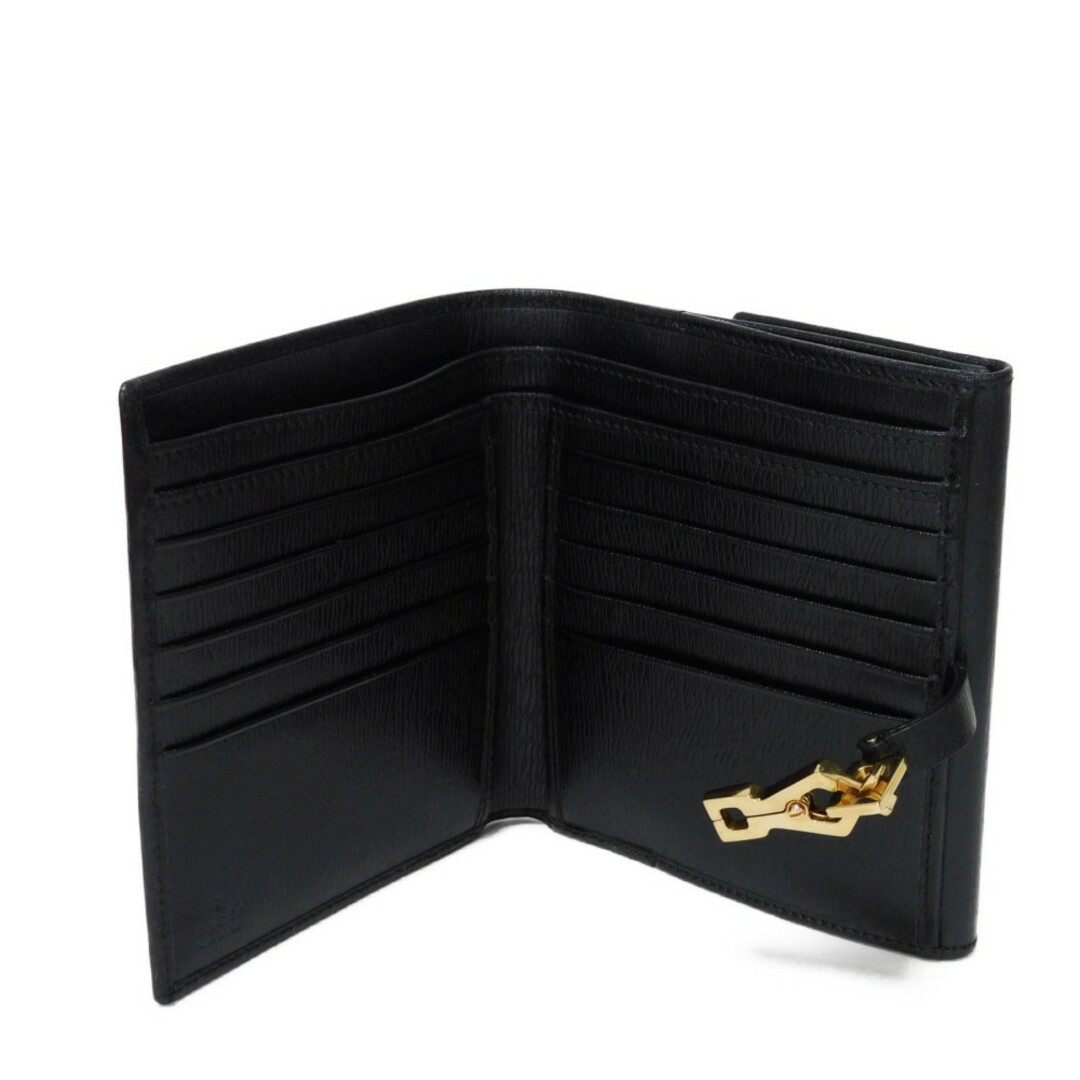 GUCCI(グッチ)のGUCCI グッチ オールド ジャッキー コンパクト ウォレット ヴィンテージ ゴールド 札入れ カードケース コインケース ブラック 二つ折り財布 035 2169 レディースのファッション小物(財布)の商品写真
