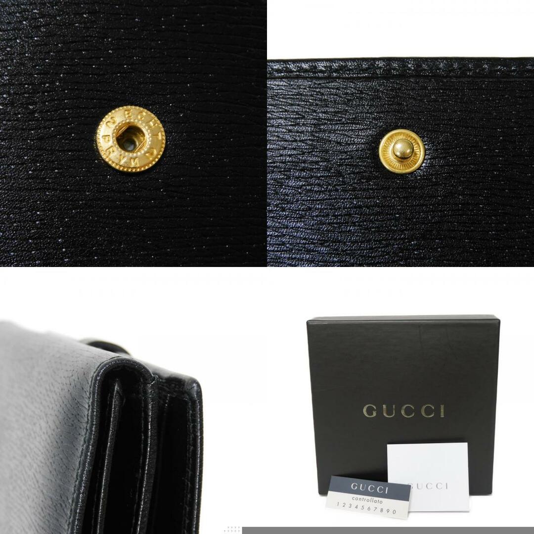 GUCCI(グッチ)のGUCCI グッチ オールド ジャッキー コンパクト ウォレット ヴィンテージ ゴールド 札入れ カードケース コインケース ブラック 二つ折り財布 035 2169 レディースのファッション小物(財布)の商品写真