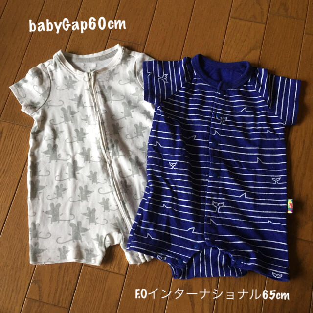 F.O.KIDS(エフオーキッズ)のbaby Gap 60cm / F.O 65cm 半袖ロンパース キッズ/ベビー/マタニティのベビー服(~85cm)(ロンパース)の商品写真