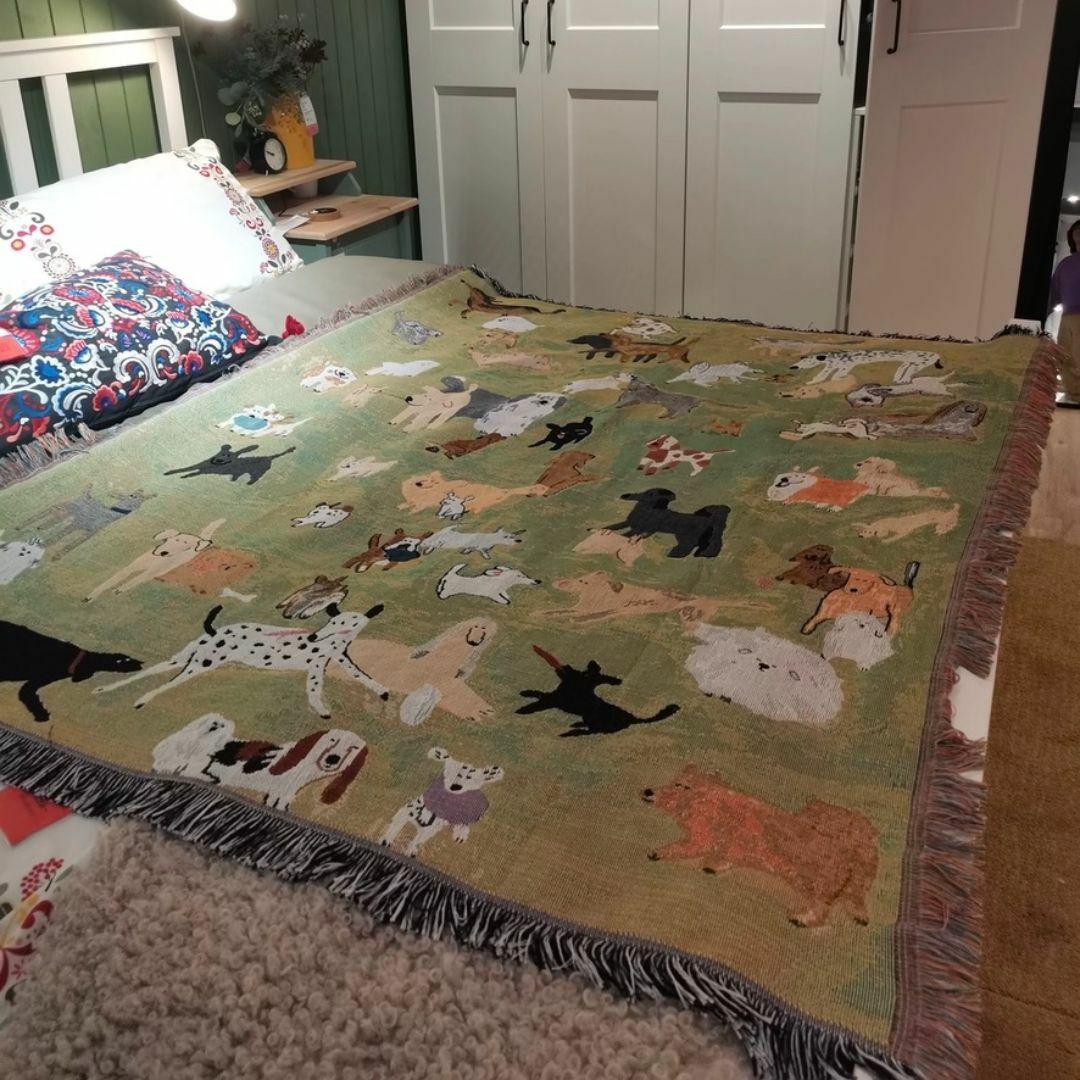 unico(ウニコ)のBaiyan ArtBlanket ドックパーティー ブランケット マルチクロス インテリア/住まい/日用品の寝具(毛布)の商品写真