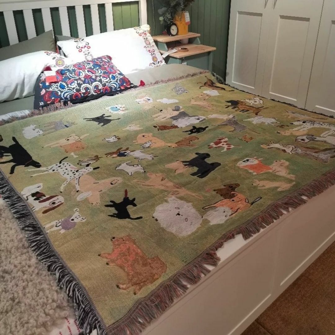 unico(ウニコ)のBaiyan ArtBlanket ドックパーティー ブランケット マルチクロス インテリア/住まい/日用品の寝具(毛布)の商品写真