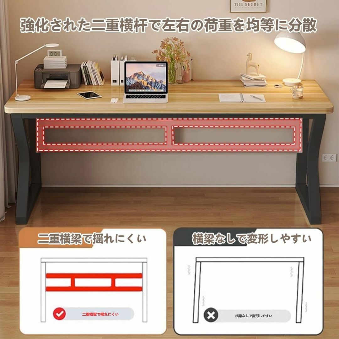 パソコンデスク 北欧 C型 机 pcデスク ゲーミングデスク 木製の