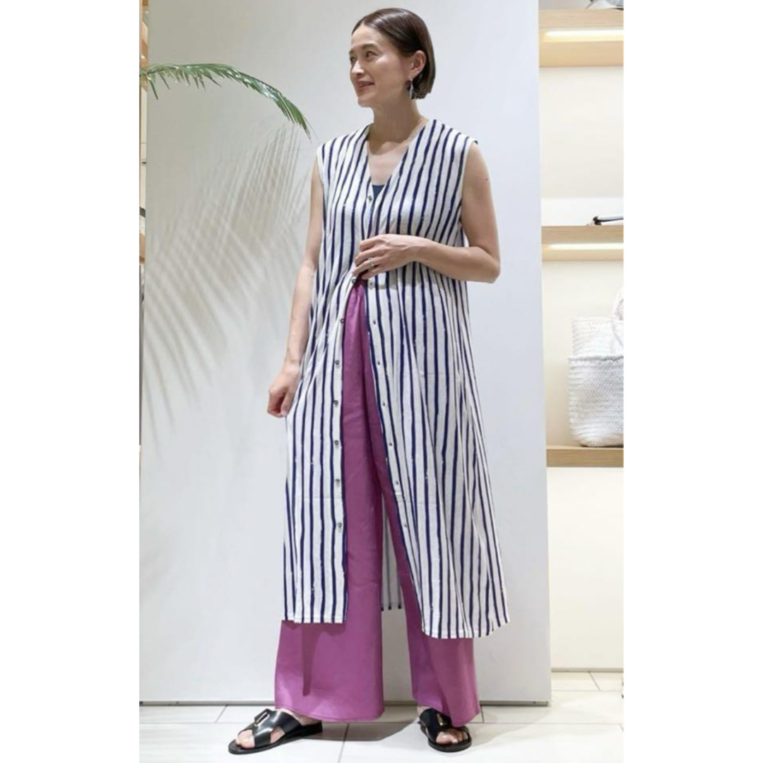 GALERIE VIE ギャルリーヴィー 麻 リネン ワイドパンツ シルク混