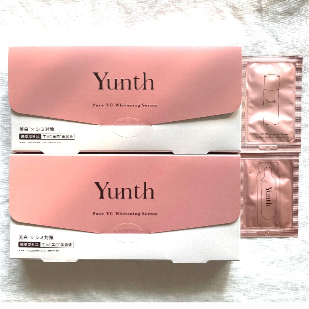 Yunth(ユンス)のユンス 生ビタミンc美白美容液 2箱+試供品2点 コスメ/美容のスキンケア/基礎化粧品(美容液)の商品写真