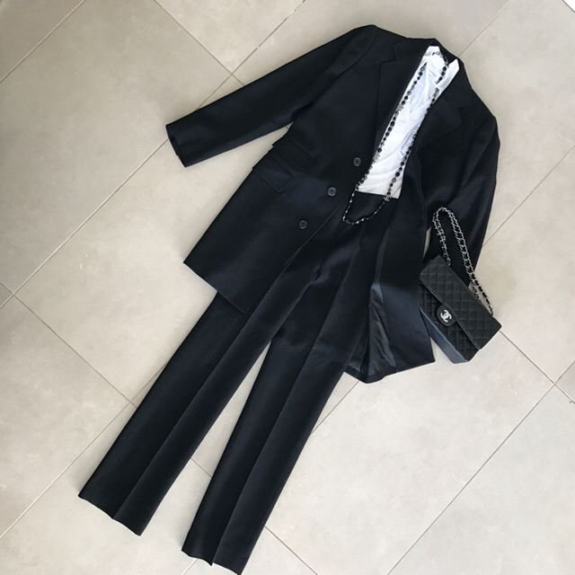 珍しい Ralph Lauren セット パンツ ジャケット コート 上下スーツ 黒 ★美品★ラルフローレン - スーツ
