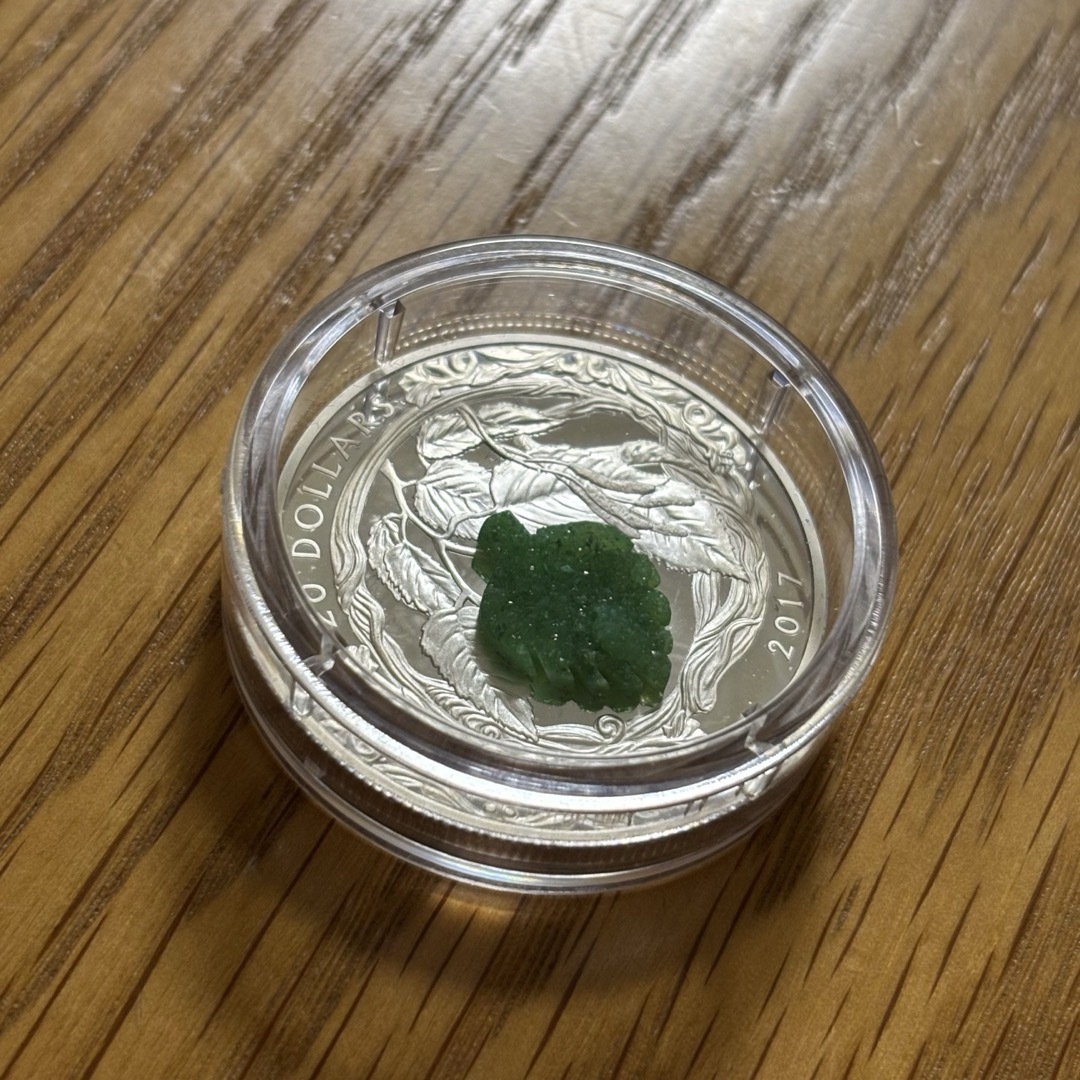 メイプル銀貨 2017 鮮やかな白樺の葉とドゥルージーストーン 純銀 エンタメ/ホビーの美術品/アンティーク(貨幣)の商品写真