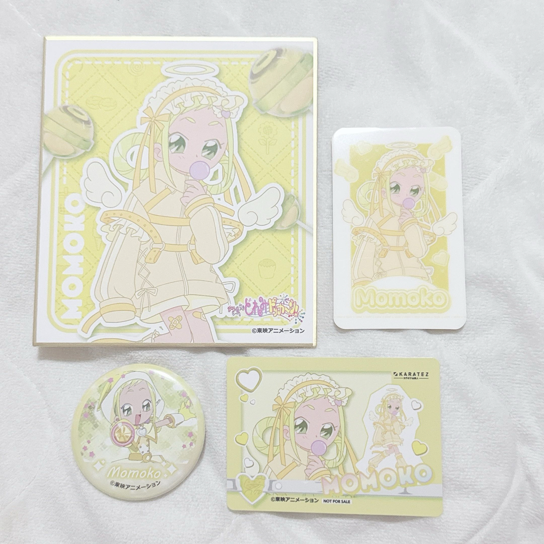 おジャ魔女どれみ カラ鉄 ミニフォト風 ビジュアルカード 缶バッジ 色紙 ももこ エンタメ/ホビーのおもちゃ/ぬいぐるみ(キャラクターグッズ)の商品写真
