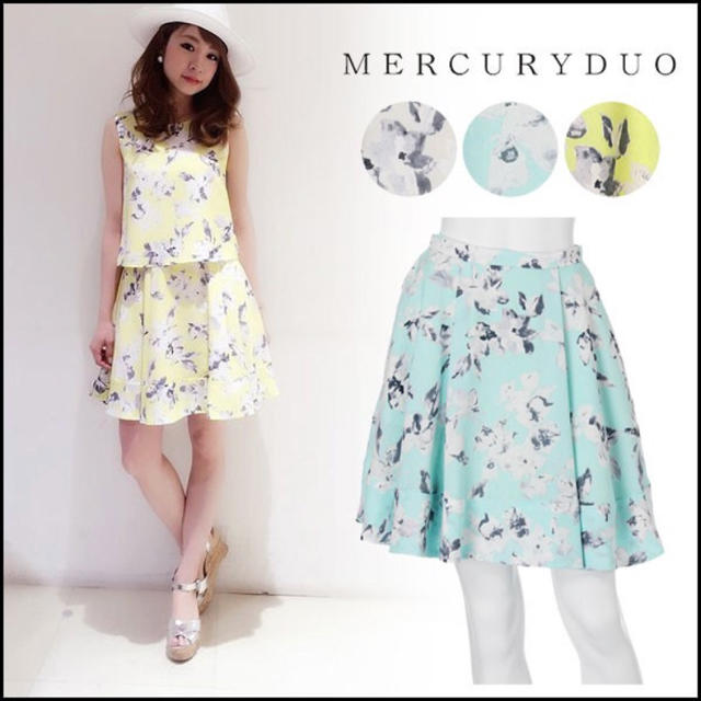 MERCURYDUO(マーキュリーデュオ)の【美品】マーキュリーデュオ♡花柄スカート レディースのスカート(ひざ丈スカート)の商品写真